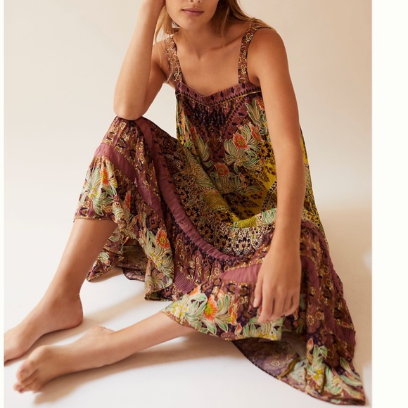 Lovett Tropical Aztec Boho Hipster Hippie Art Beach Floral Chic Peasant Dress - Picture 2 of 7